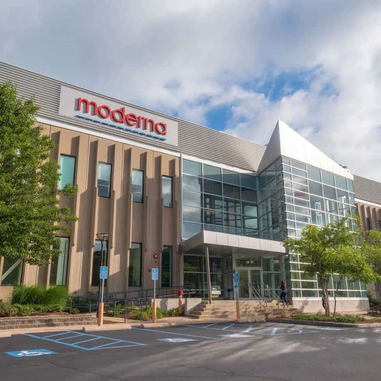 Moderna building with large Moderna logo